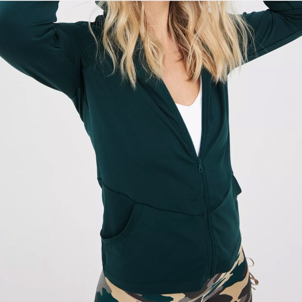 OFFLINE By Aerie Real Me Full Zip Jacket - Deep Forest Green